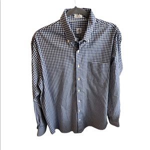 Peter Millar Blue White Check Long Sleeve Button Down Shirt Size Large